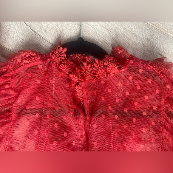 Red Short Ruffled Top - Picture 8 of 8